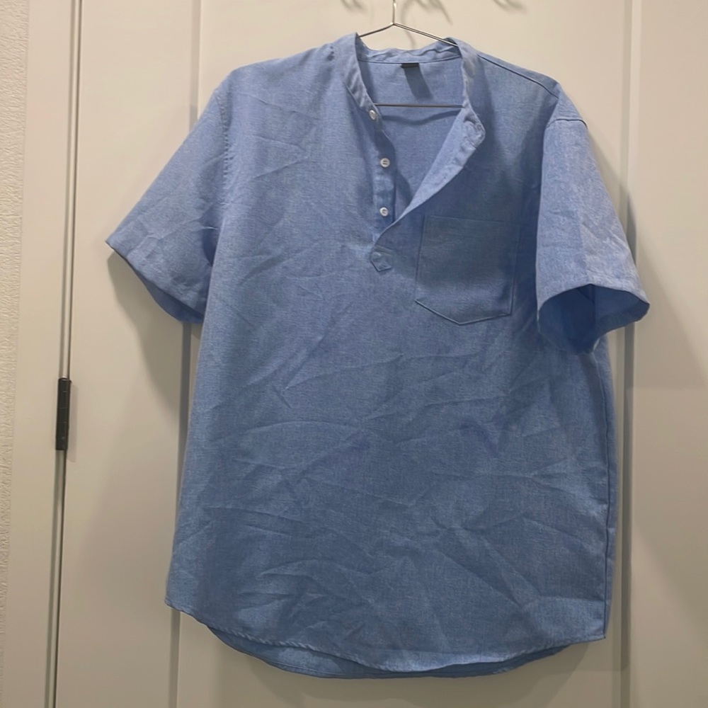 (Mens L) Blue Shein Button Up